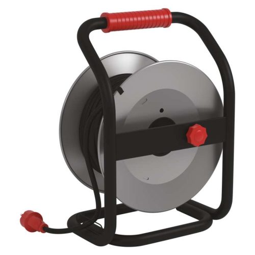 EMOS Fém Kábeldob Gumi 4 aljzat, 25m, 1,5 mm2, SCHUKO