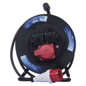   EMOS KÁBELDOB 25m-ES 1× CEE 3P + N + PE (16 A), 2× 2P + PE GUMI IP44 P192250