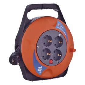   EMOS Kábeldob 10 m / 4 aljzat / fekete / PVC / 230 V / 1 mm2 (P19510)