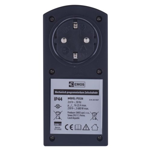 EMOS MECHANIKUS IDŐKAPCSOLÓ IP44 KÜLTÉRI