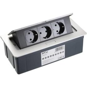   GTV PBSC3GS-53 ASZTALBA SÜLLYESZTHETŐ ELOSZTÓ 3X DUGALJ EZÜST