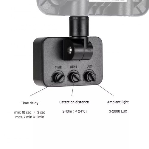SpektrumLED NOCTIS LUX 2 SMD 230V 20W IP44 NW FEKETE MOZGÁSÉRZÉKELŐS LED REFLEKTOR (SLI029038NW_CZUJNIK)
