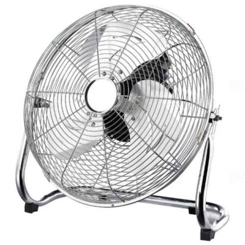 Alumínium nagy teljesítményű padlóventilátor 80W, 220-240V, 16 coll (40CM) átmérő, 3 fokozatú, 1,6m vezetékkel, krómozott állvánnyal Stilo STI1829