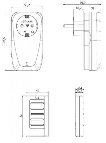 ULTRATECH TÁVIRÁNYÍTÓS DUGALJ IP20 UT-RC11