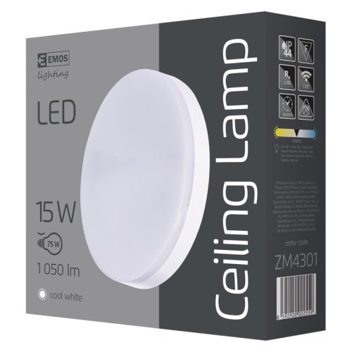 EMOS LED MENNYEZETI LÁMPA 15W NW IP44 ZM4301