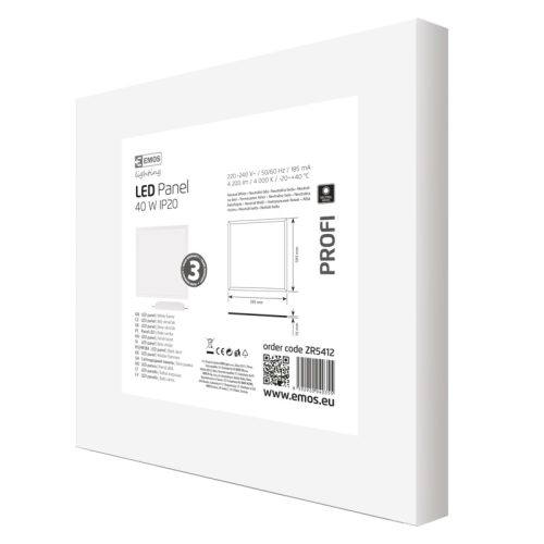 EMOS LED PANEL BEÉPÍTHETŐ 60×60CM IP20 NW 4400 lumen